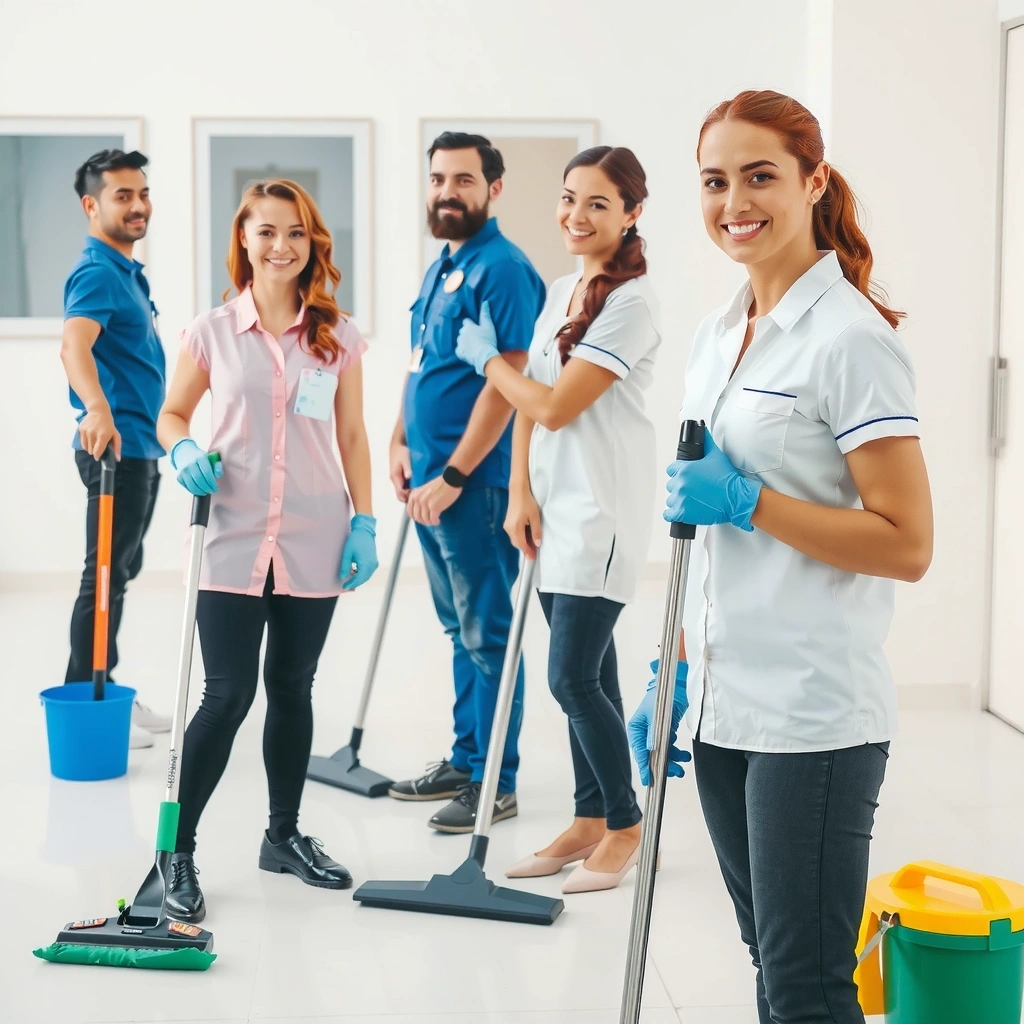 Professional cleaning team